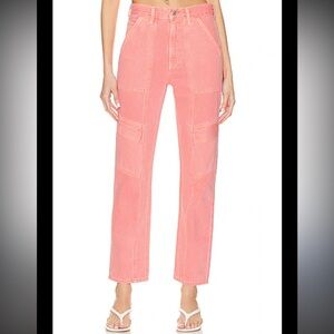 AGOLDE COOPER CARGO HIGH RISE STRAIGHT JEANS IN GRAPEFRUIT